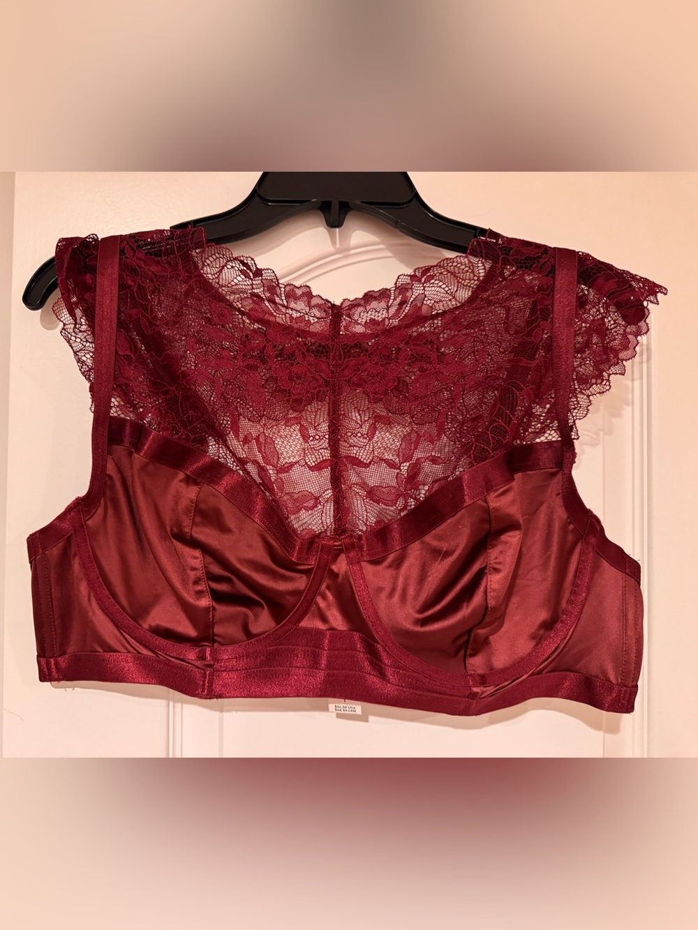 torrid Wine Lace Satin Bralette NWT